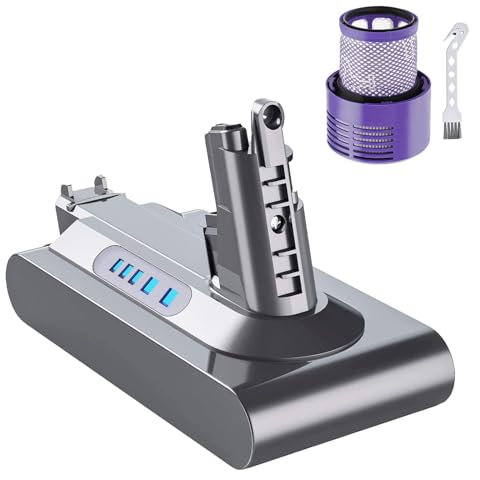 Battery for Dyson V10 Vacuum Cleaner Series V10 Animal V10 Absolute V10 Motörhead V10 Fluffy V10 Total V10 Cyclone, Replacement Battery for Handheld Vacuum Cleaner with a Filter and a Brush