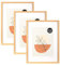 KAIWIN Lot de 3 cadres photo en chêne 30 x 40 cm (A4) avec passe-partout, cadre photo avec verre acrylique à suspendre, pour photos, affiches, puzzles, cadre pour affiche, poster