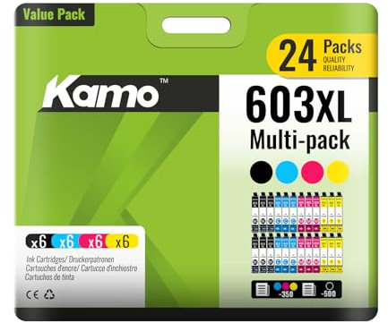 kamo 603 XL Druckerpatronen Kompatibel mit Epson 603 603XL Patronen Multipack (24er-Pack), für Expression Home XP-2100 XP-2105 XP-3100 XP-3105 XP-4100 XP-4105, Workforce WF-2810 WF-2830 WF-2835