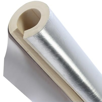 HSPLXYT Selbstklebende, vorgeschlitzte Schaumstoff-Rohrabdeckungen, Rohrisolierungs-Schaumrohr, Zapfenrohr-Isolierschaumfolie mit Aluminiumfolie, Frostschutz-ID 27–219 mm(ID219MM/TH30MM)