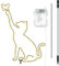 Fiada LED Gartenstecker Katze Gartendeko Metall Gartenleuchte Dekoration Katzenliebhaber Geschenke Gartenbeleuchtung für Außen Outdoor Garten Weg Bauernhof Deko