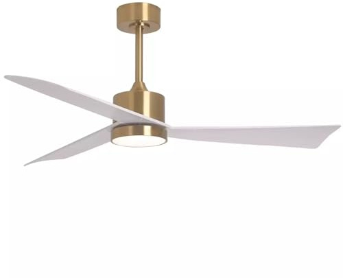 LÚZETE - Ventilador DE Techo con LUZ 18W Motor DC Belice Blanco/Oro Ø 135,2 CM