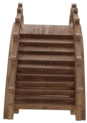 Alipis Holz Miniatur Bogenbrücke Modell Dekoration Für Mini-Garten Puppenhaus Mikroszenen Zubehör Brückenstatuen Verzierungen DIY Bonsai Brückenmodell Gartendekorationen Miniaturbrücken d