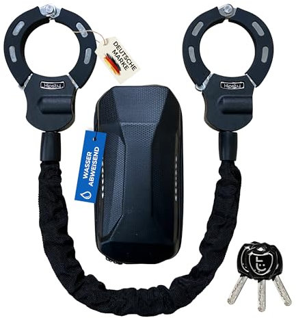 Hipsty e Scooter Schloss mit wasserabweisender Tasche | Das Handschellenschloss ist optimal geeignet als Schloss für e Scooter | Gib Dieben keine Chance mit diesem e Roller Schloss | Robust & sicher!