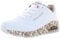 Skechers Damen UNO Loving Love Sneaker, White Durabuck/Rose Gold Print Trim, 38.5 EU