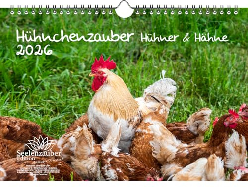 Hünchenzauber Hühner und Hähne DIN A4 Kalender für 2026 Vogel - Seelenzauber