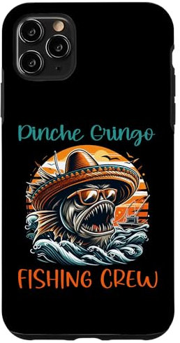 Lindo esqueleto México Pinche Gringo equipo de pesca pescador Carcasa para iPhone 11 Pro Max