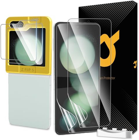JZG 2 x pour Protection écran Samsung Galaxy Z Flip 5 [No-verre], 2 x Verre Trempé d'objectif, Sans bulles, Facile à installer, Ultra-HD