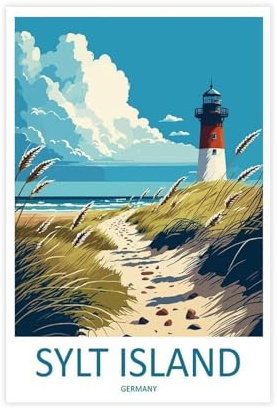 QOGDAF Sylt Island Travel Germany Leinwandposter Schlafzimmer Dekor Landschaft Büro Zimmer Dekor Geschenk 20 x 30 cm
