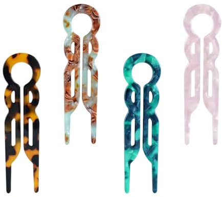 Set di 4 forcine per capelli francesi, forcine per capelli da donna, a forma di U, San Valentino, Natale, matrimonio, ballo di fine anno, adatte a tutti i tipi di capelli