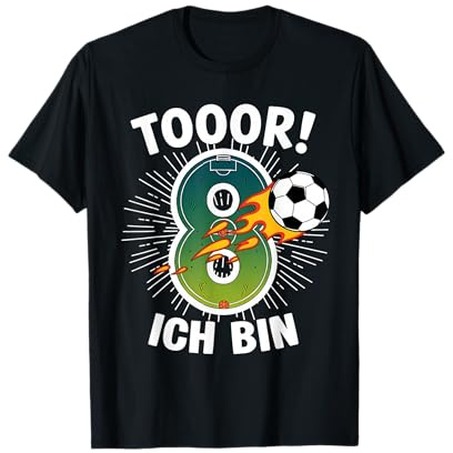 Toor Ich Bin 8 Lustig 8.Geburtstag Fußball Junge 8 Jahre T-Shirt