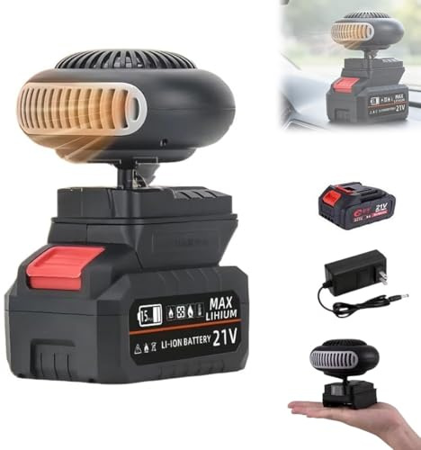 Chauffage D'intérieur À Piles, 6 000 MAh, Désembueur De Vitres De Voiture Portable Et Rechargeable, Pour Voiture, Camion, Voiturette De Golf, Tricycle, Bureau, Tente De Camping