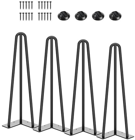 40 60cm Pieds De Table En Épingle À Cheveux, 4 Pièces Pieds De Meubles En Acier, Pattes De Support De Meubles Pour Table Basse, Table D'appoint, Table De Nuit(60cm/24in)