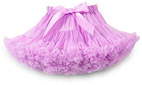 Discoball gonna in chiffon multi strato e in diversi colori per bambine, per tutù e danza classica, dai 6 agli 8 anni Lavender Taglia unica