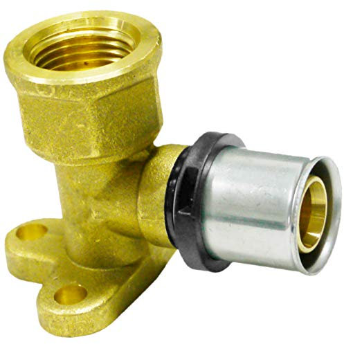 Pipetec Press-Wandwinkel 20x2mm - 3/4 - 52mm, DVGW, TH Pressfitting