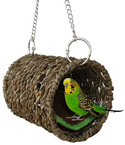 Vogel Nest Gras Tunnel Schlafplatz für Hamster Sittiche Nymphensittiche Unzertrennliche.