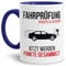 Tassendruck Spruch-Tasse zum Führerschein - Punkte sammeln - Innen & Henkel Dunkelblau - Mug/Cup/Becher/Lustig/Geschenk-Idee/Beste Qualität
