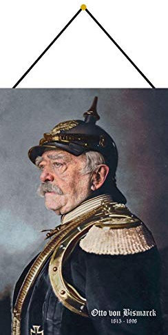generisch Blechschild 20x30cm gewölbt mit Kordel Otto von Bismarck 1815-1898 Farb Portrait Metall Deko Geschenk Schild