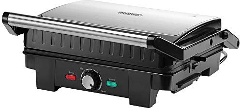MONZANA® Kontaktgrill XXL 180° Klappbar Antihaftbeschichtung Cool-Touch-Griff Küche Tischgrill Sandwich Maker Elektrogrill Panini Toaster Raclette