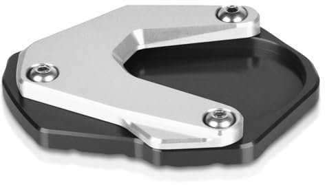 MZ-STORE Motorrad CNC Aluminium Seitenständer Vergrößerung Seitenständer Platte für R nineT 2014-2016 Nur für R1ST(K21)-Schwarz+Silber
