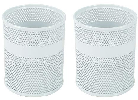 EasyPAG Mesh Desk Tidy Pen Pot Pencil Holder Makeup Brushes Storage Stationery Organiser,Pack of 2,White