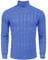 COOFANDY Mens Turtleneck Jumpers Roll Neck Cable Knitted Jumper Mock Neck Slim Fit Sweater Blue L