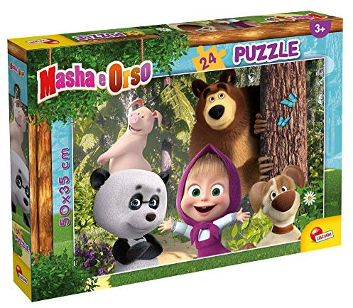 Lisciani - MASHA PUZZLE - Puzzle ab 3 Jahren - 24 Teile – Lustiges Lernspiel für Kinder ab 3 Jahren – Fördert Geschicklichkeit & Vorstellungskraft – 33 x 23 cm