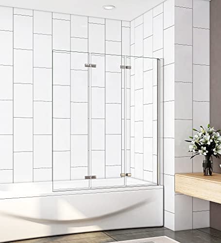 Aica Sanitär Badewannenaufsatz 130cm Badewanne Duschabtrennung Duschwand Dusche 3-tlg Höhe 140cm