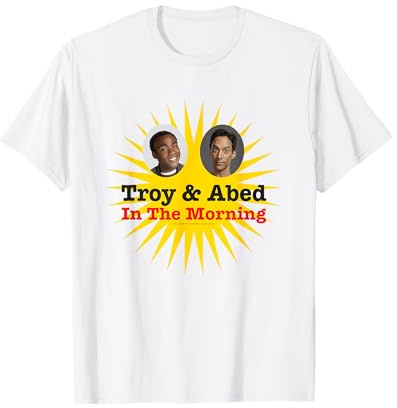 NBC Community Troy & Abed am Morgen T-Shirt, Herren & Damen, Fans der TV-Show 'Community', Unisex, Kurzarm, Weiß, Small