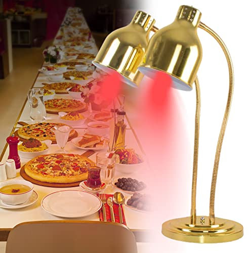 DBMGB Lampe Chauffante de Bureau pour Aliments, Lampe Chauffante Infrarouge Buffet Cuisine Lustre Cuisine Lampe Chauffe-Plats, Réglable en Hauteur, Tête Simple/Double Tête