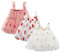 amropi Abito da Bambina Senza Maniche Tulle Confezione da 3 Vestito da Tutu per Bimba Rosa Mandorla Bianco,12-18 Mesi