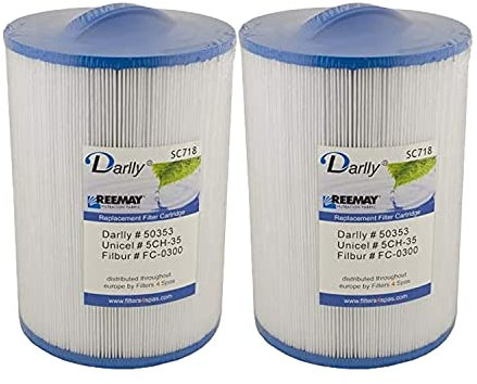Darlly Whirlpool-Filter SC718 50353, kompatibel mit Pleatco PMAX50P4 FC-0300 Unicel 5CH-35, 2 Stück