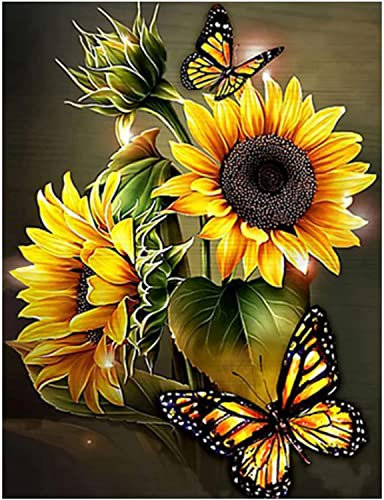 Diamond Painting Fleurs Diamant Painting 5D Tableau Diamant Kit Complet Adulte Broderie Diamant,Peinture a Numero et Diamant,Tableau Perle Diamant Décoration à la Maison Salon Chambre Bureau 30x40cm
