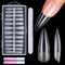 MELLIEX 240 Stück Nageltips, Matt Künstliche Nägel Harz Full Cover Tips für Gelnägel Falsche Nägel zum Aufkleben mit Kleber, 12 Größen