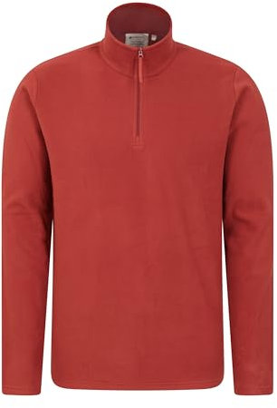 Mountain Warehouse Camber II Mens Half-Zip Fleece - Lightweight & Quick Dry Microfleece - Autumn, Winter, Outdoors Red XS