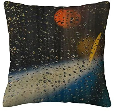 Kissenbezüge aus Baumwollleinen,Tautropfen auf Glas abstrakt, Quadratischer Kissenbezug Home Sofa Dekoration Kissenbezug 18 x 18
