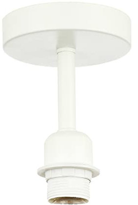 Traditional Matt White Ceiling Light Fitting for Industrial Style Light Bulbs | 12cm x 17cm | Suitable for Lamp Shades with E27 Lamp Holder by Happy Homewares