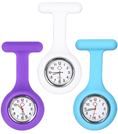 jutyum 3 Pcs Montre Infirmière de Poche Broche en Silicone, Broche Brille dans Le Noir