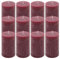 Rustik-Kerze Höhe 11,5 cm Ø 6,8 cm lange Brenndauer Rund-Kerze Säulenkerzen Kerzen-Deko Tafelkerzen Weihnachts-Kerzen Hochzeits-Deko (bordeaux, 12)