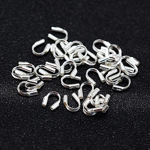 Perlin Lot de 5 étriers de protection en argent sterling 925 - Accessoire de fabrication de bijoux - Protection de câbles