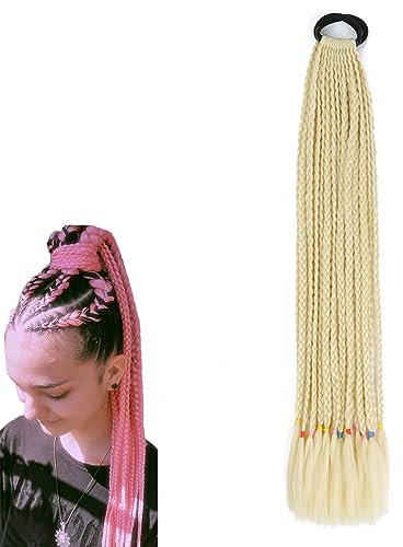 prinfantasy Haarteil Zopf Pferdeschwanz Lang Voluminös Stark Gelockt Lockig Lichtblond, BZ129