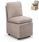 COSTWAY Mobile Accent Chair, Linen Fabric Upholstered Comfy Tub Seat Single Sofa Chair with 4 Universal Wheels, Armless Leisure Reading Lounge Chair for Living Room Bedroom (Brown, with Storage)