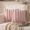 Yaertun 2er Set gestreifte Kissenbezug 40x40cm Rosa dekorative Kissenbezüge Sofakissen Dekokissen Wurfkissenbezug zierkissenbezug plüsch Kunstfell Kissenhülle Schlafzimmer Wohnzimmer