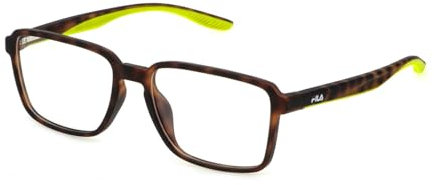 FILA Quadratisch Edelstahl Brillen in Matt Dunkel Havanna für Herren, Brille mit Sehstärke, optional mit Sonnenbrillen tönung oder Blaulichtfilter (Modell VFI710)