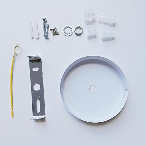 Chrasy Pendant Cable Grip Plaque pour Luminaire Lampe Suspension Multicolore Pince Complet Ensemble Full Set Blanc (10CM)