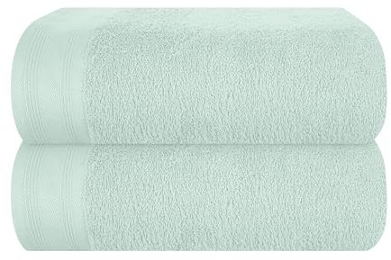 MALLONI HOME Baumwolle 2er-Pack übergroße Badetücher 100 x 150 cm, große Badetücher, Ultra saugfähig, kompakt, schnell trocknendes und leichtes Handtuch - Meeresgrün