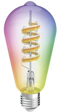 Hama smarte Glühbirne E27 (smarte Lampe RGB und weiß, Vintage Design mit Filament ST64 Kolbenform, dimmbare WLAN Lampe, Matter kompatibel für z.B Alexa, Google Assistant, Apple Home, Smart Things)