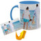 Taza Personalizada Foto Texto Taza Cerámica Diseño Único Desayunos Originales Regalo Original Apta Microondas Lavavajillas Regalo Impresión de Calidad Descuento Por Cantidad (AZUL CLARO)