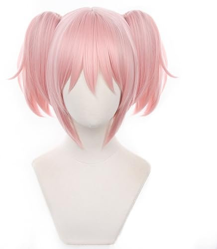 Cosplay Perücke Anime Kostüm Kurzhaar Pinke Glatte Perücke mit Pony für Frauen Halloween, Comic Con, Cosplay Show Perücken