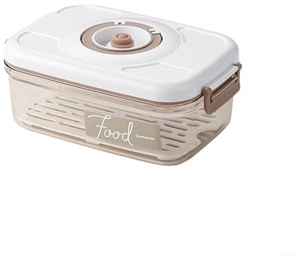 Hasaller Récipient de conservation alimentaire sous vide avec pompe à vide pour réfrigérateur avec plaque de vidange amovible - Boîte de rangement hermétique pour fruits, légumes, pain, collations (B)